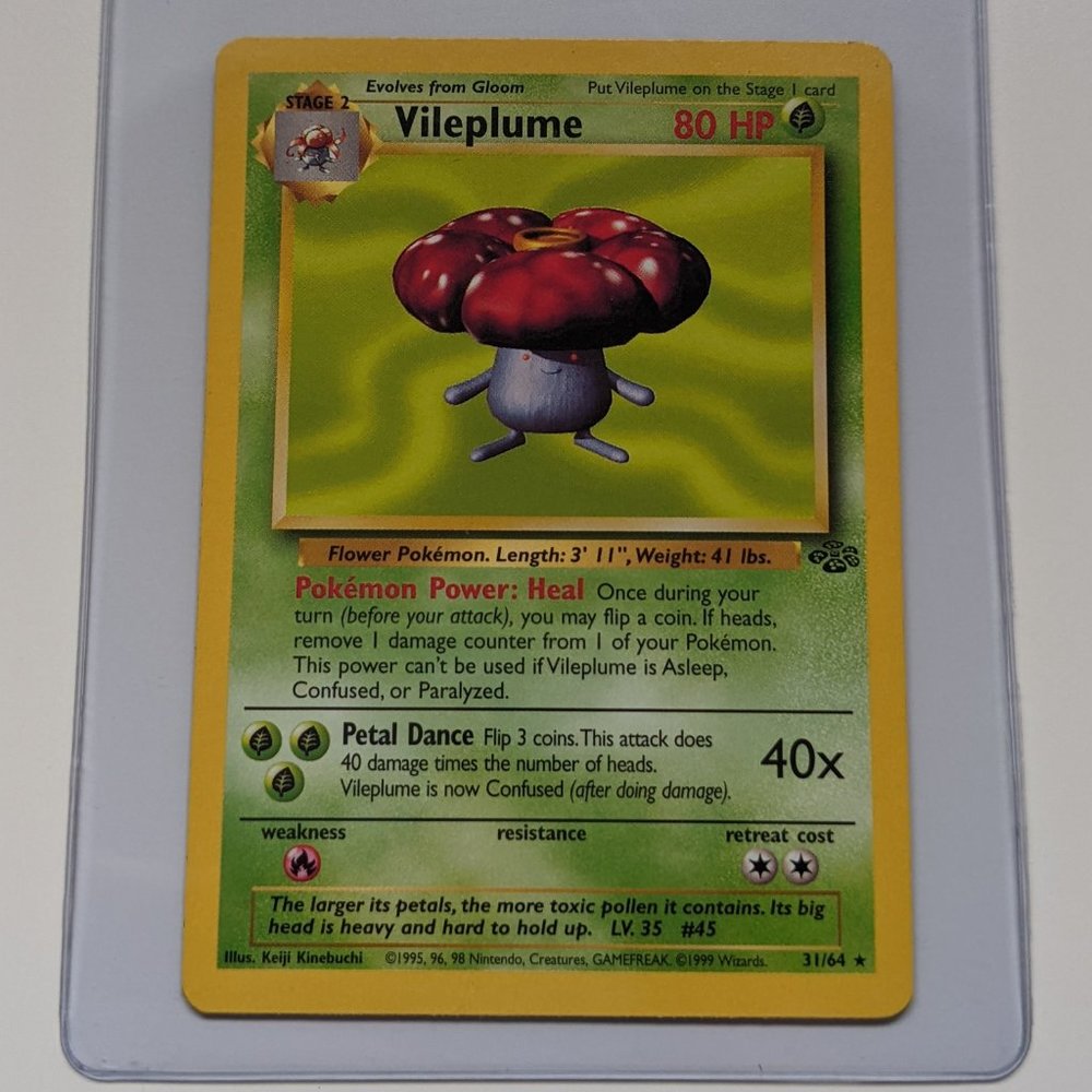 Vileplume Non-Holo 31/64 Jungle Set Unlimited Rare Pokemon Card WOTC